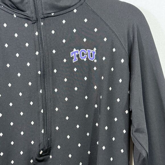 Champion NCAA TCU Horned Frogs Half Zip Black Pullover Jacket Women's Size L - Picture 6 of 10